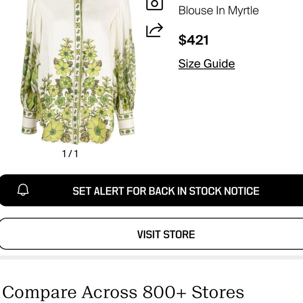 Alemais Green Floral Blouse - Picture 3 of 4